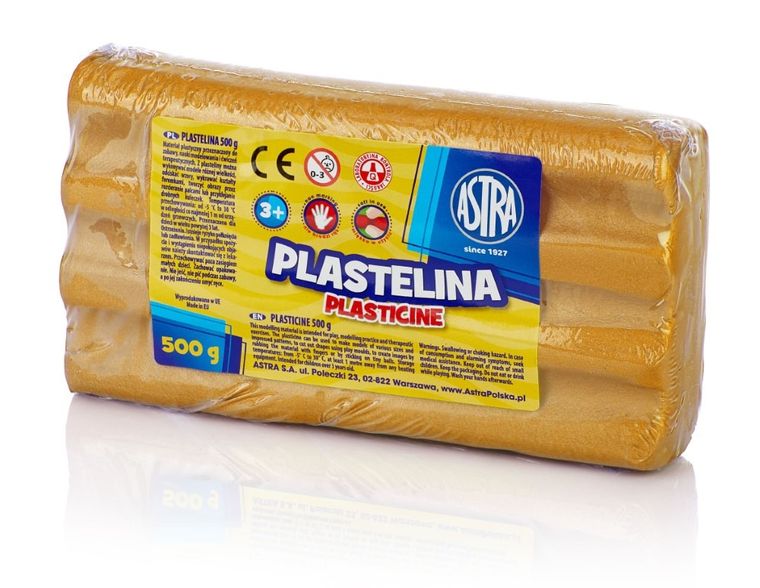 Astra, plastelina metaliczna, złota, 500g