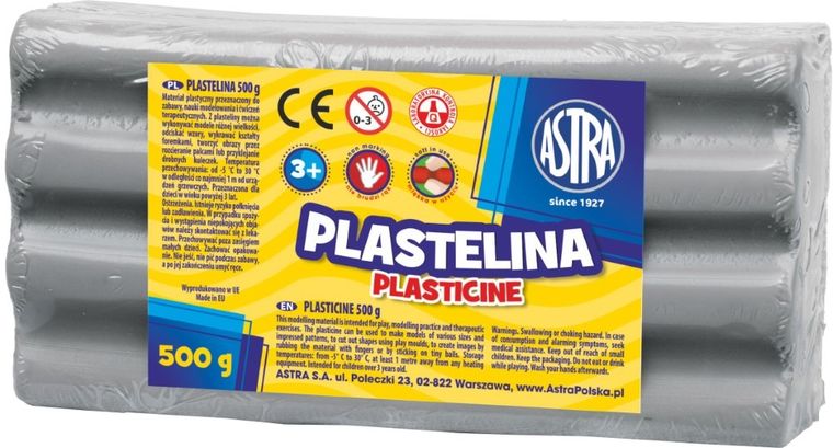 Astra, plastelina, popielata, 500g