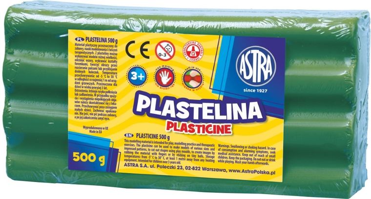 Astra, plastelina, zielona, 500g