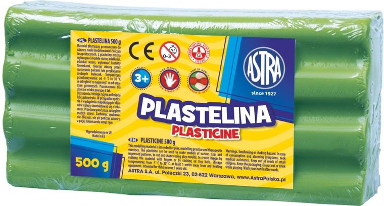 Astra, plastelina, zielona jasna, 500g