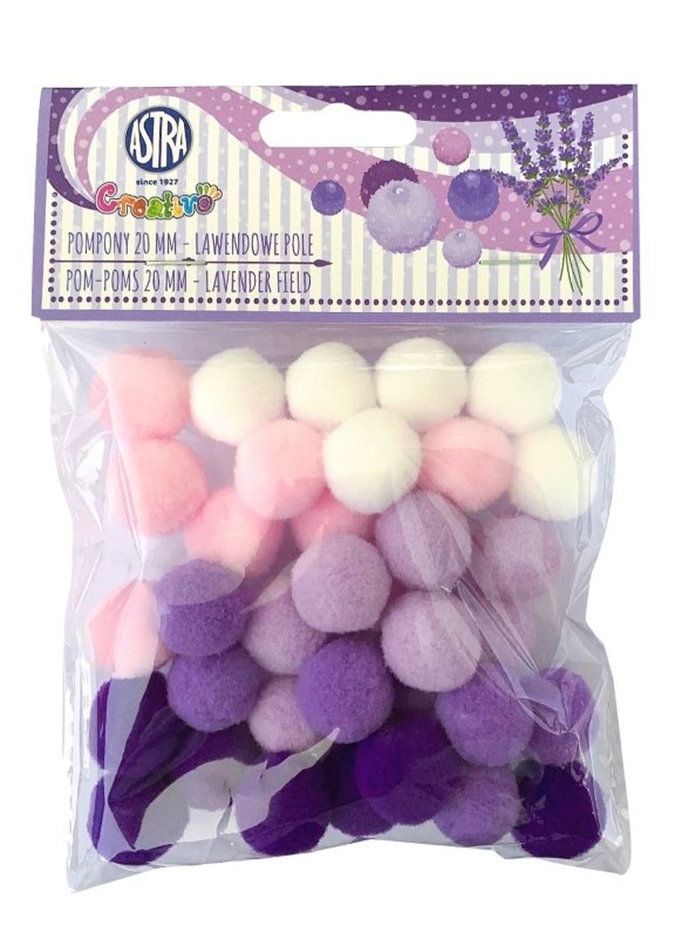 Astra, pompony, lawendowe pole, 20 mm