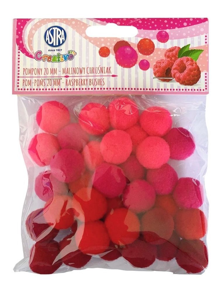 Astra, pompony, malinowy chruśniak, 20 mm