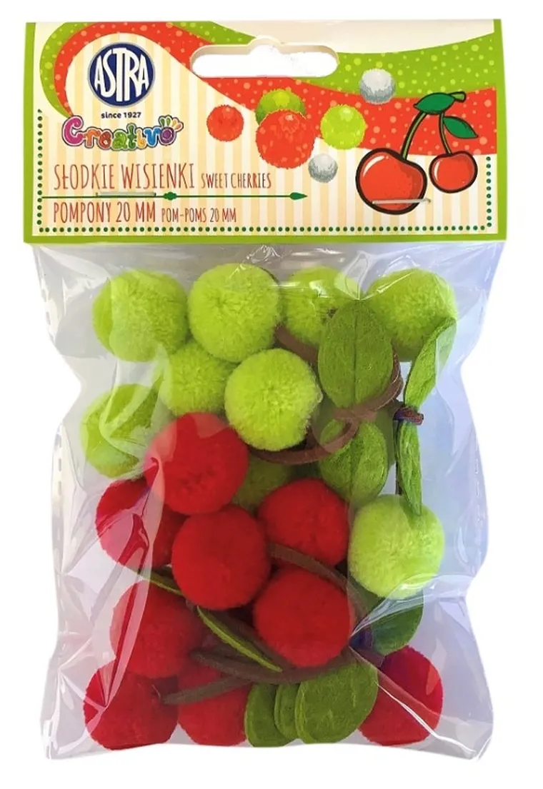 Astra, pompony, słodkie wisienki, 20 mm