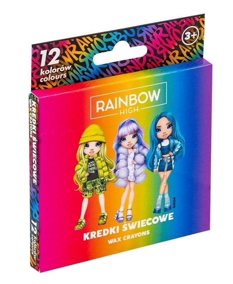 Astra, Rainbow High, kredki świecowe okrągłe, 12 kolorów