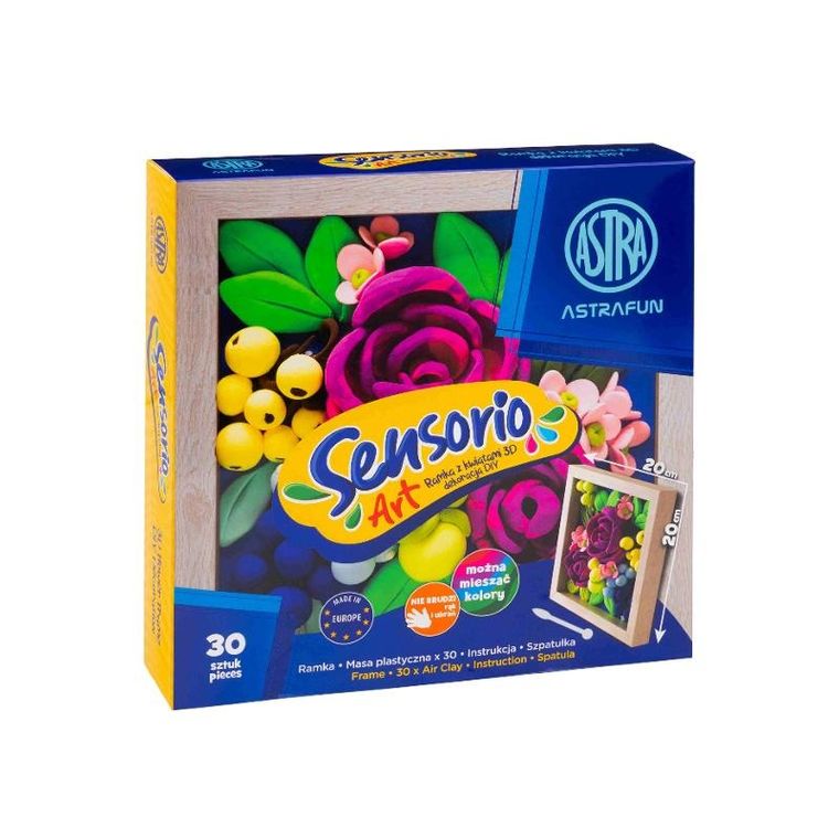 Astra, Sensorio Art, masa plastyczna, róże z ramką, 30 kolorów