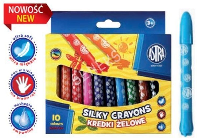 Astra, Silky, kredki żelowe, wykręcane, 10 kolorów