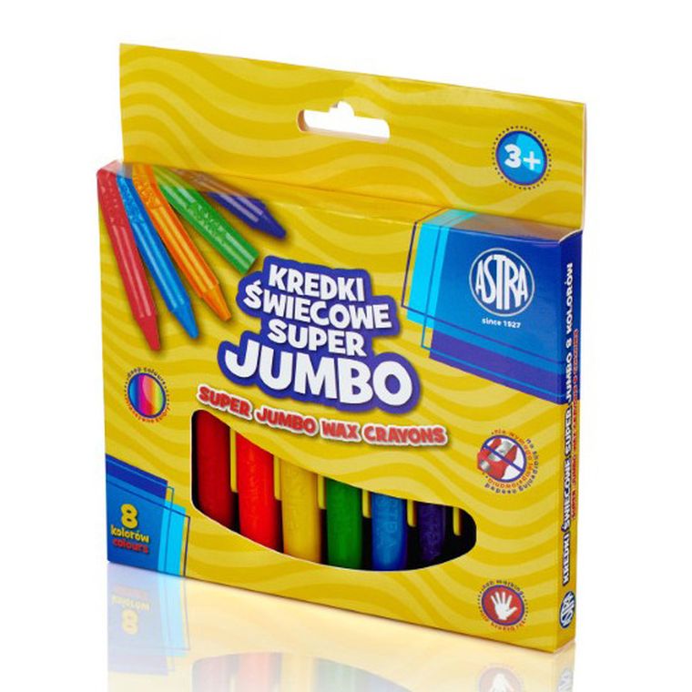 Astra, super jumbo, kredki świecowe, 8 kolorów