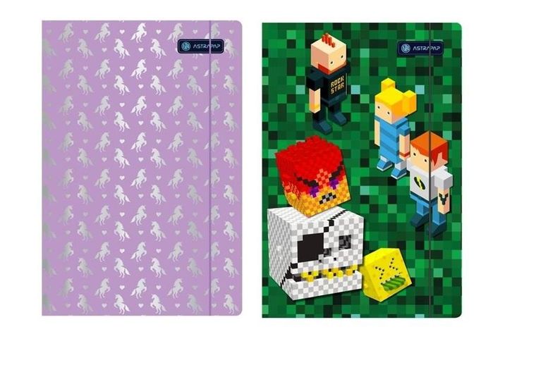 Astra, teczka A4 z gumką, Pixel&Unicorn, 1 szt.