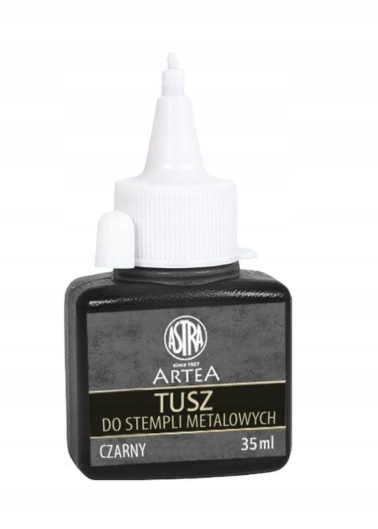 Astra, tusz do stempli metalowych, czarny, 35 ml
