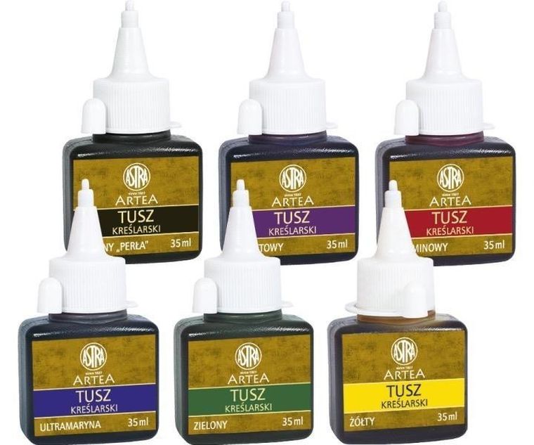 Astra, tusz kreślarski, 35 ml, czarny, 8 szt.