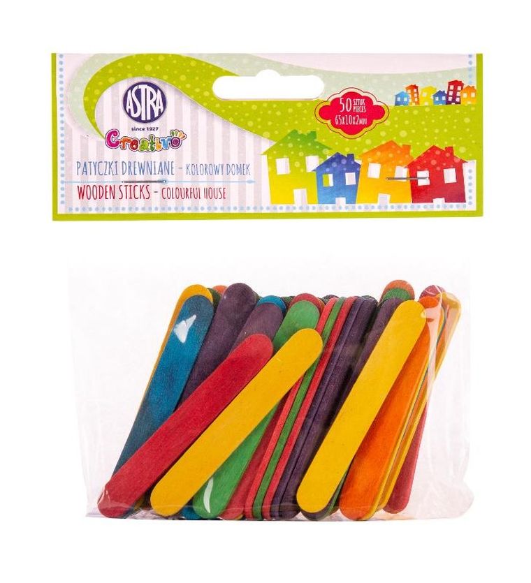 Astra, Wesołe figurki, krótkie, patyczki kolorowe, 50 szt.