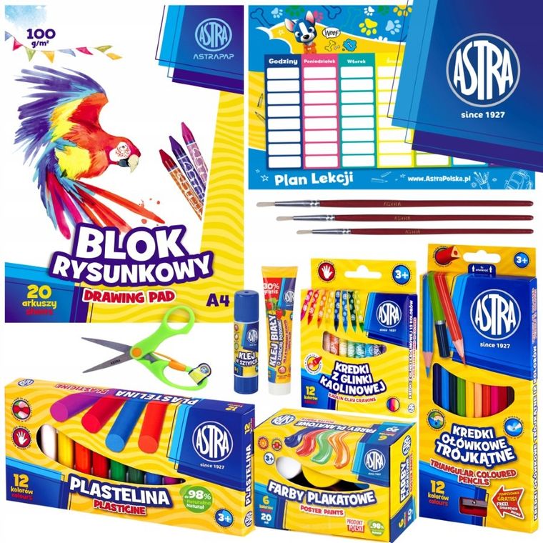 Astra, wyprawka szkolna, S, 12 elementów