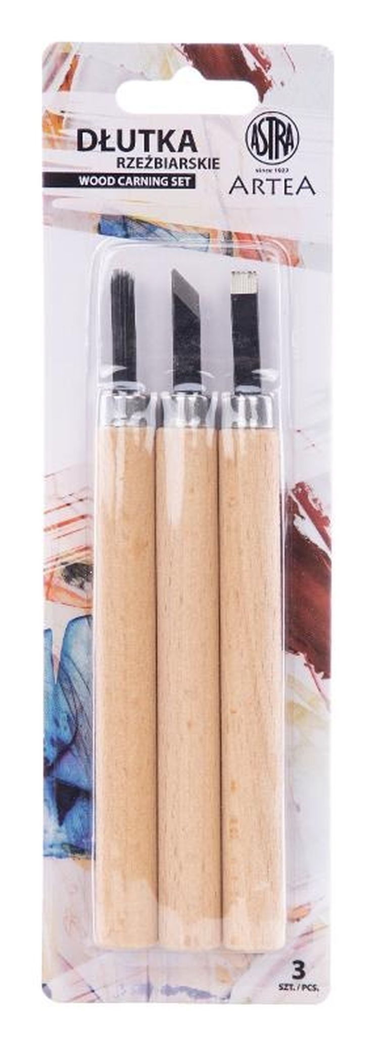 Astra, zestaw dłut do rzeźbienia w drewnie, 3 szt.