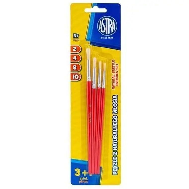 Astra, zestaw pędzli z naturalnego włosia, 4 szt.