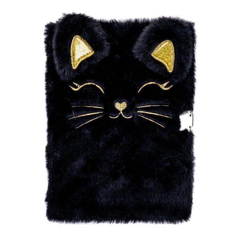Astrabag, pamiętnik A5 z kłódką, 96 kartek, Fluffy Kitty Black