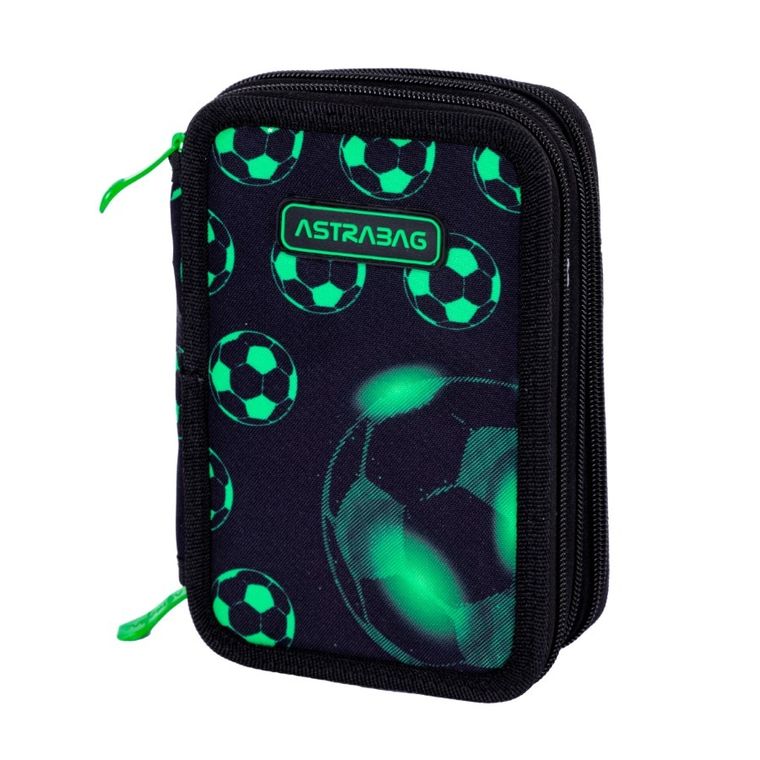 Astrabag, piórnik rozkładany, potrójny, z wyposażeniem, Neo Football