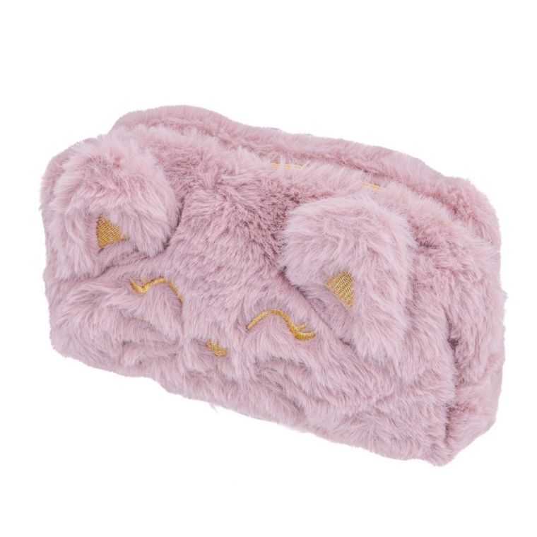 Astrabag, piórnik saszetka, Fluffy Kitty Pink