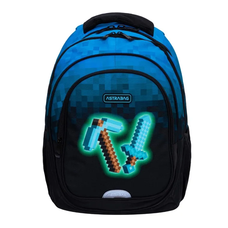 Astrabag, plecak szkolny, 3-komorowy, Blue Pixel