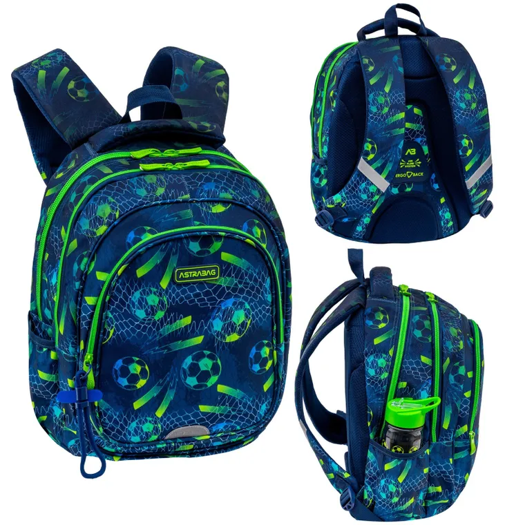 Astrabag, plecak szkolny, 3-komorowy, Football