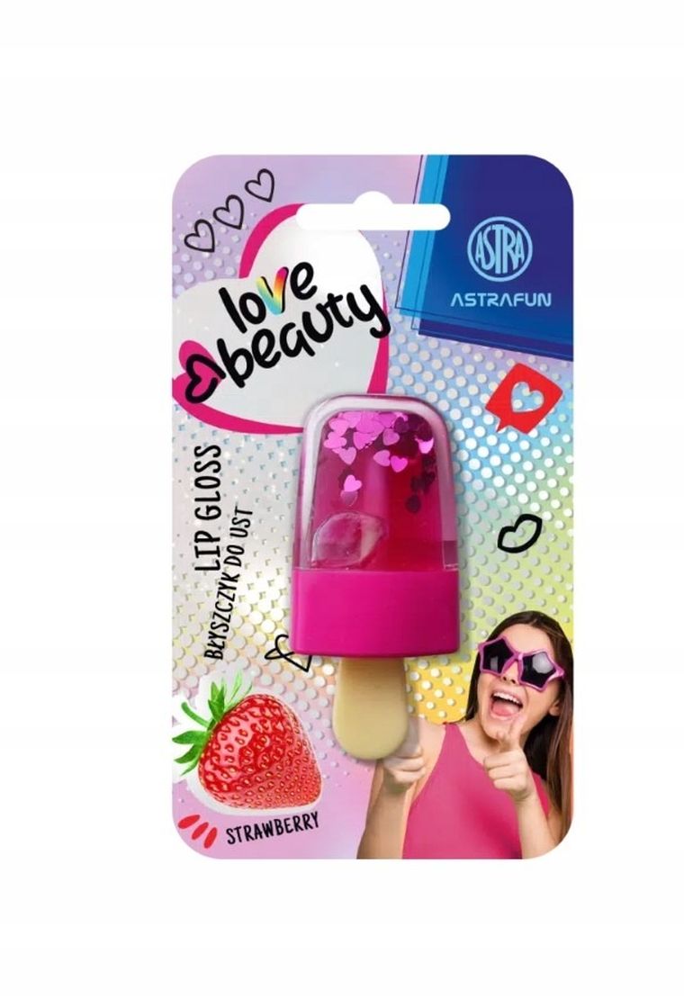 Astrafun, Ice Cream, błyszczyk do ust, truskawkowy