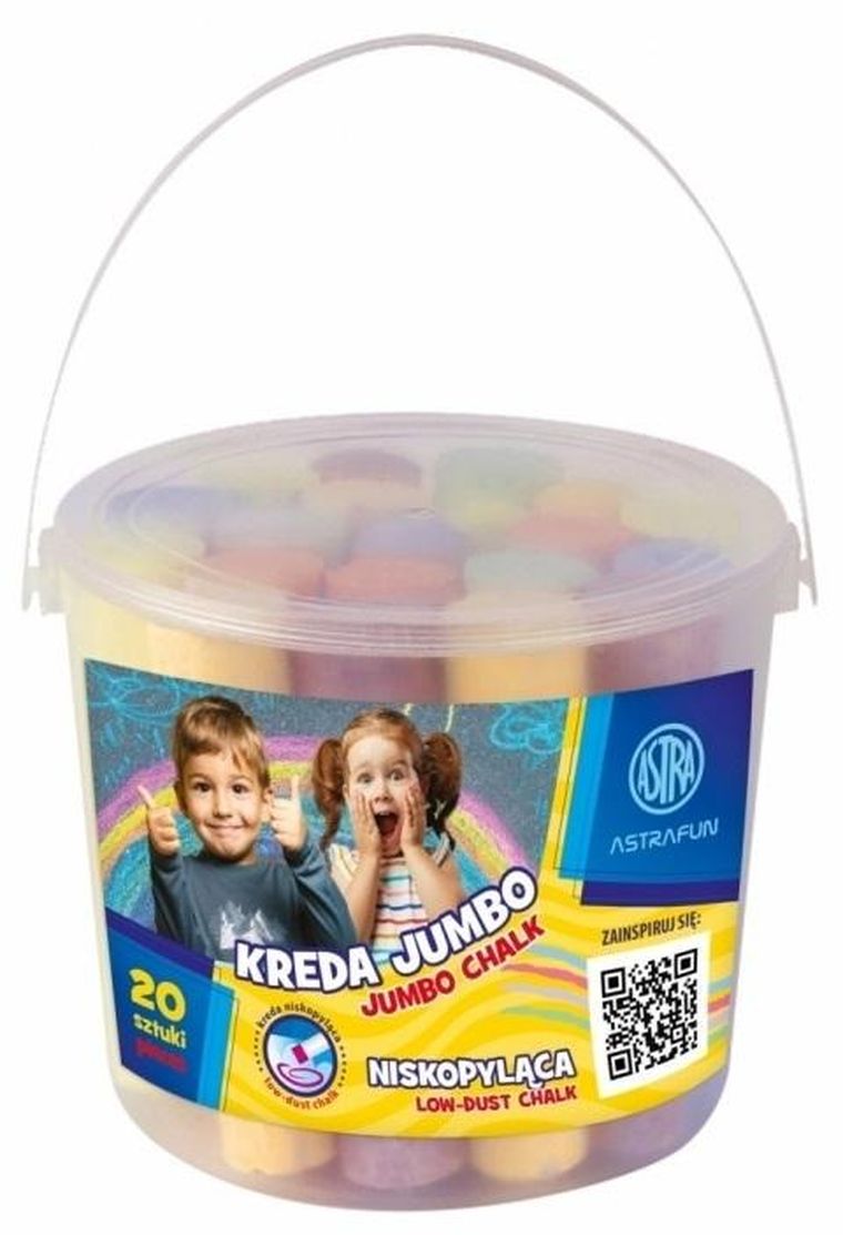 Astrafun, kreda jumbo w wiaderku, 20 szt.