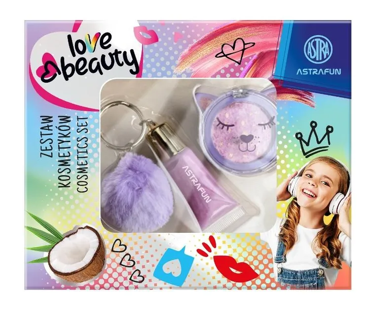 Astrafyn, zestaw kosmetyków z brelokiem, kokos, 3 elementy