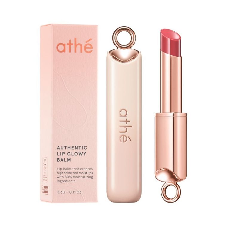 Athe, Authentic Lip Glowy Balm, balsam do ust, wegański, 02 flirt, 3.3g