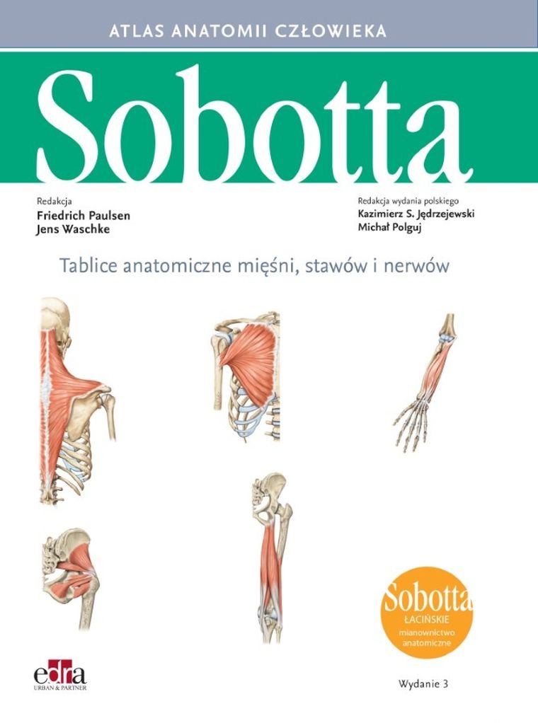 Atlas anatomii człowieka Sobotta. Tablice anatomiczne mięśni, stawów i nerwów. Łacińskie mianownictwo