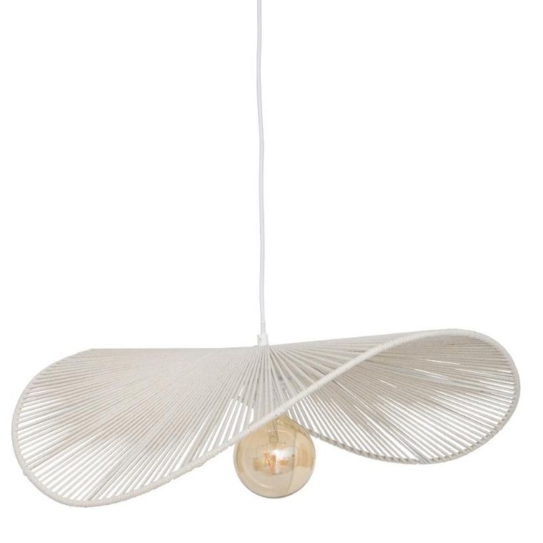 Atmosphera, Adelia, lampa wisząca z bawełny, biała, 58-56-100 cm