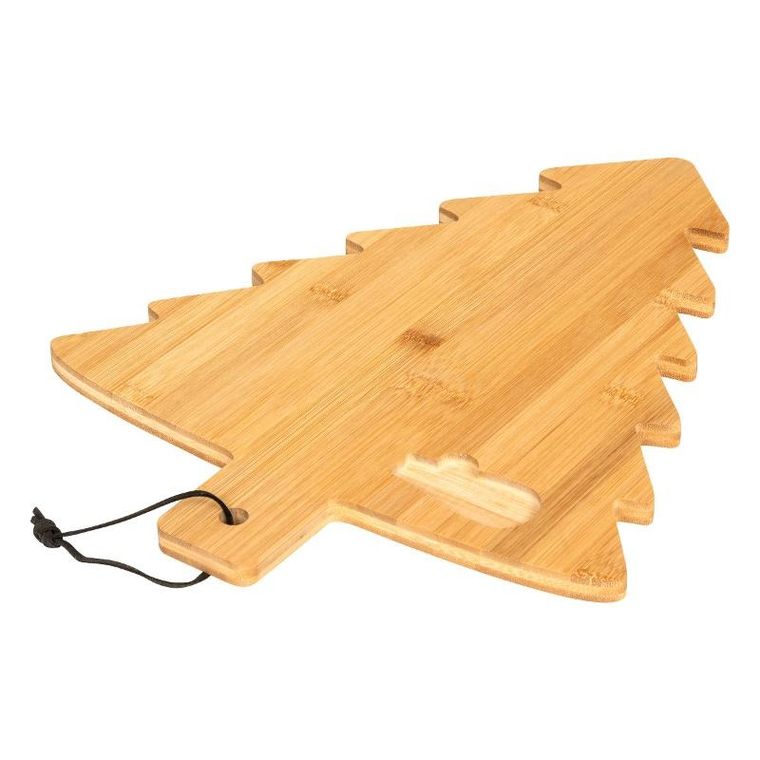 Atmosphera, bambusowa deska w kształcie choinki, z nożem do sera