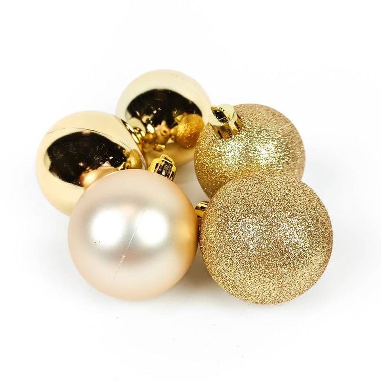 Atmosphera, bombki o różnym wykończeniu, Ø 5 cm, 5 szt.