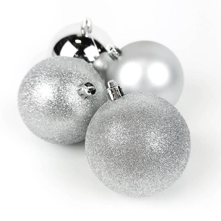 Atmosphera, bombki o różnym wykończeniu, Ø 8 cm, 4 szt.