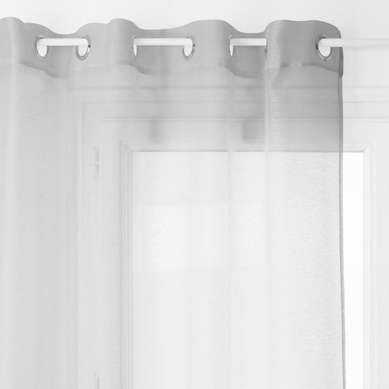 Atmosphera, firana gotowa gładka, 135-240 cm, na przelotkach, szara