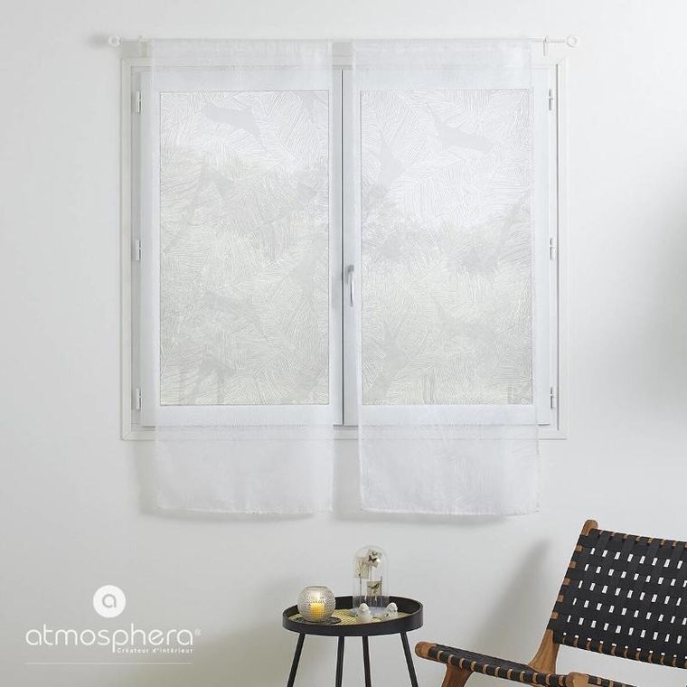 Atmosphera, firanki do kuchni krótkie, Leaf, wzór liści, 2-60-160 cm