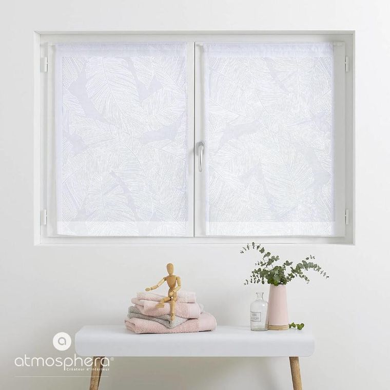 Atmosphera, firanki kuchenne krótkie, Leaf, wzór liści, 2-60-90 cm