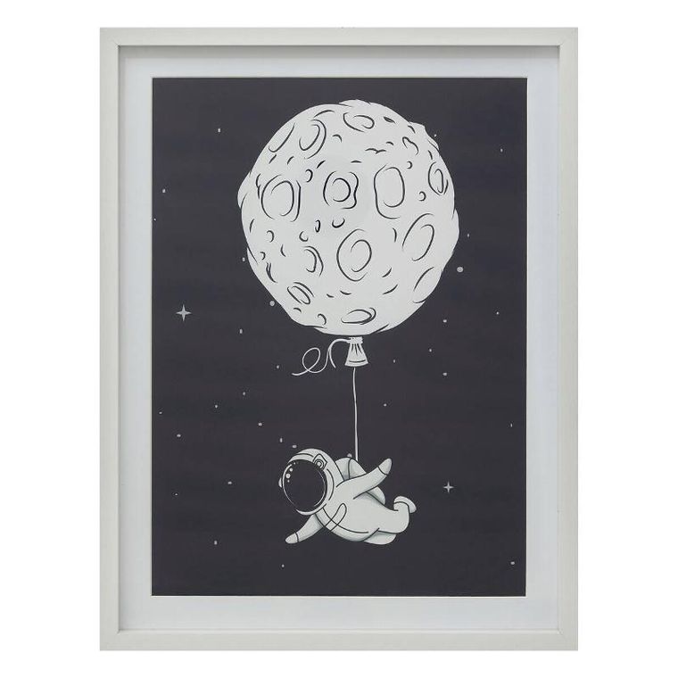 Atmosphera for kids, plakat do pokoju dziecięcego, Space, biała rama, 30-40 cm