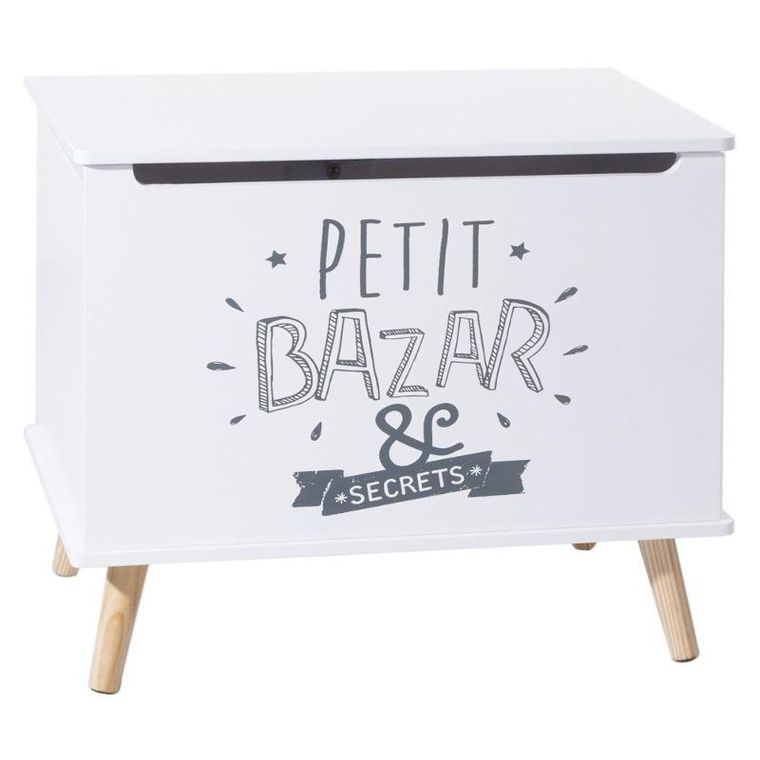 Atmosphera for kids, skrzynia na zabawki, Petit Bazar & Secrets, na nóżkach, do pokoju dziecięcego, MDF