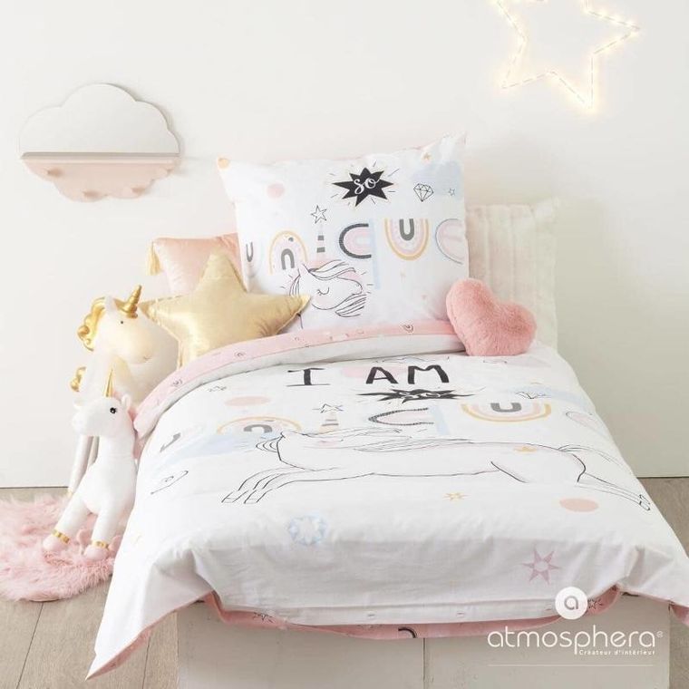 Atmosphera for kids, Unicorn, 2-częściowy komplet pościeli, dwustronny, 140-200 cm