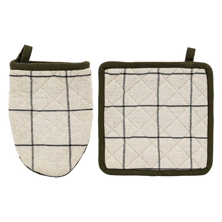 Atmosphera, Helu, rękawica kuchenna i łapka w kratę, 100% bawełny