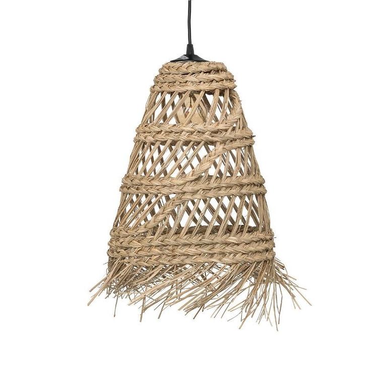 Atmosphera, lampa boho wisząca z plecionki ze słomy, Lahys, Ø 28 cm