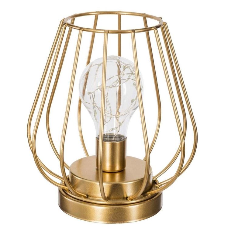 Atmosphera, lampa LED z żarówką dekoracyjną, 17 cm, złoty