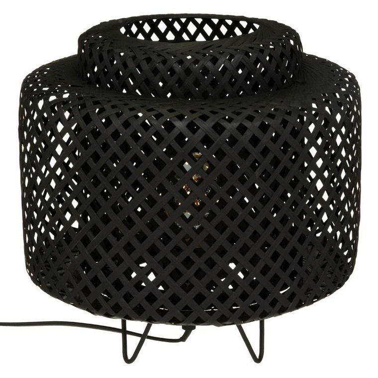 Atmosphera, lampa stołowa, Boho liby, bambusowa plecionka, ø 25 cm