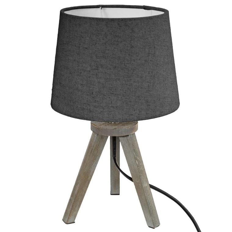 Atmosphera, lampa stołowa MiniGris, drewniane nóżki, 30 cm