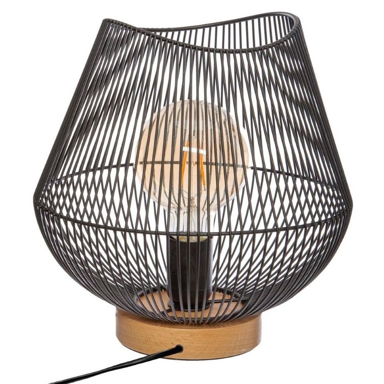 Atmosphera, lampa stołowa w stylu loft, Jena, czarna, 28 cm