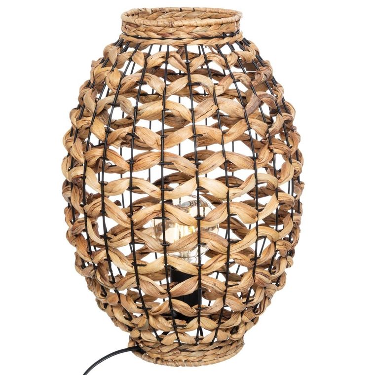 Atmosphera, lampa stołowa z kloszem z hiacyntu, Sand, wys. 40 cm