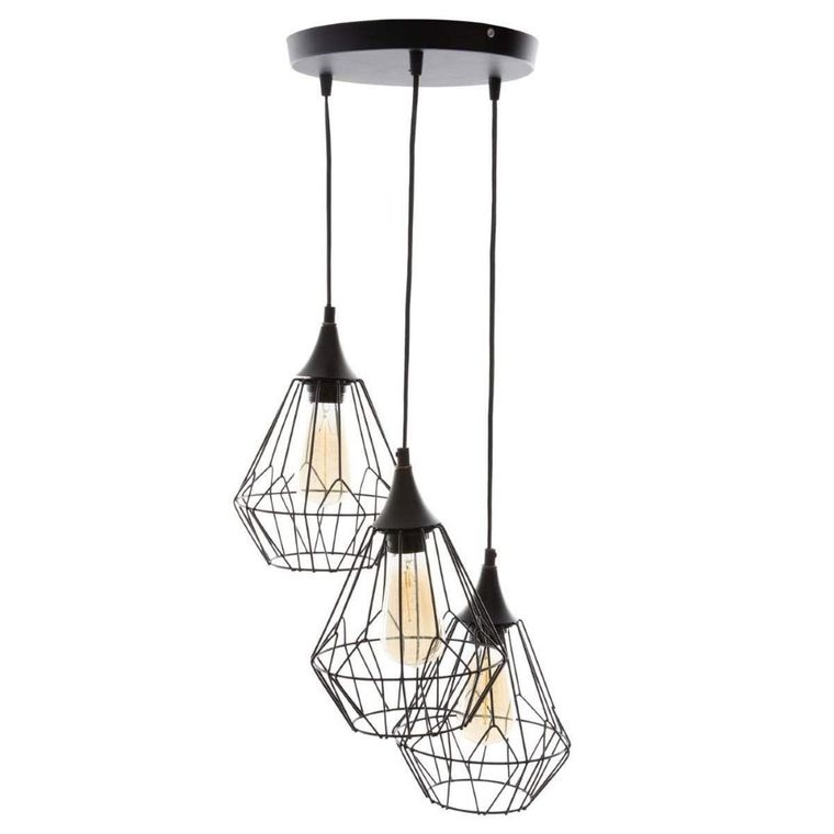 Atmosphera, lampa sufitowa, metalowa, Loft, 3 szt.