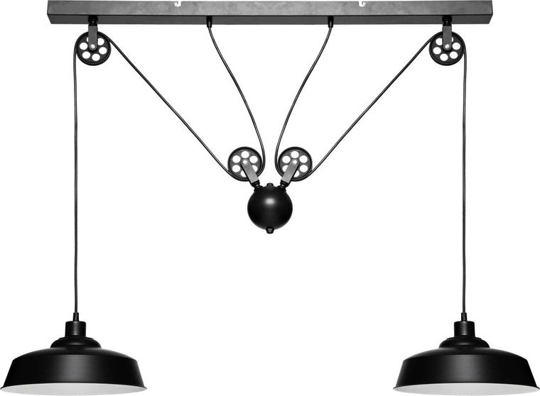 Atmosphera, lampa wisząca, Ezio, metal, czarna, wys. 60 cm