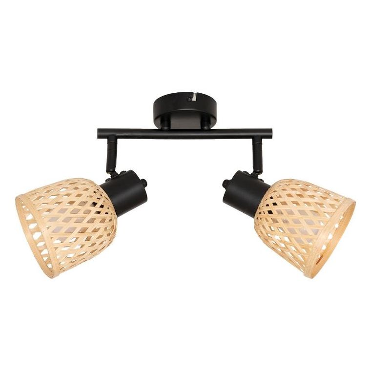 Atmosphera, Lio, lampy sufitowe, 2 klosze z plecionego bambusa, 2xśrednica 17 cm