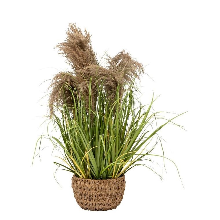 Atmosphera, Maxime, sztuczna trawa w doniczce z plecionki, 80 cm