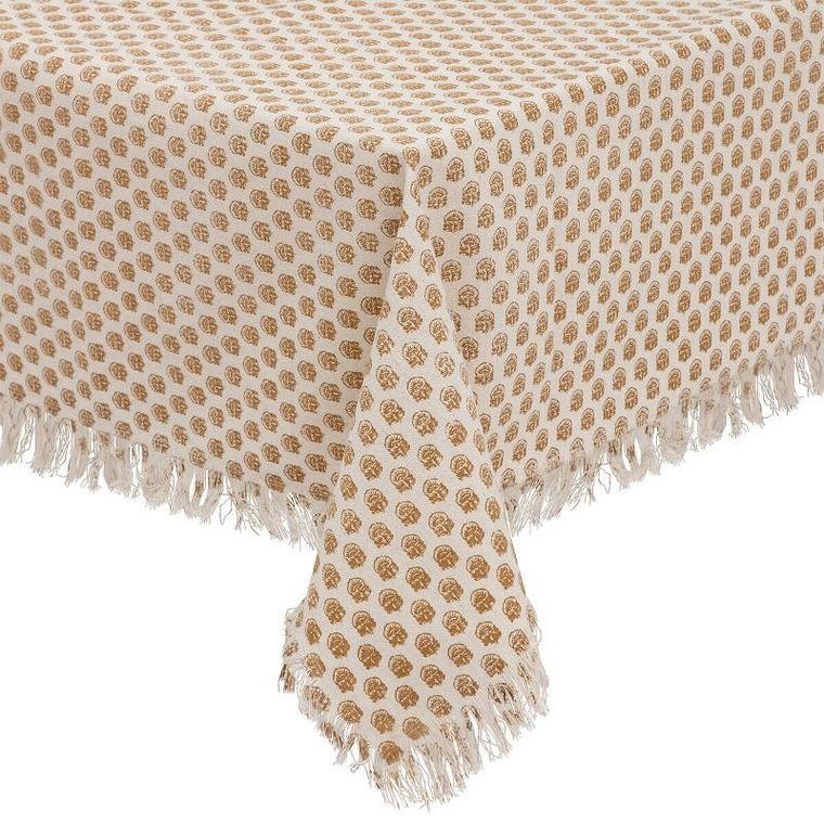 Atmosphera, obrus z frędzlami, Indie, wzór etno, 100% bawełna, 150-250 cm